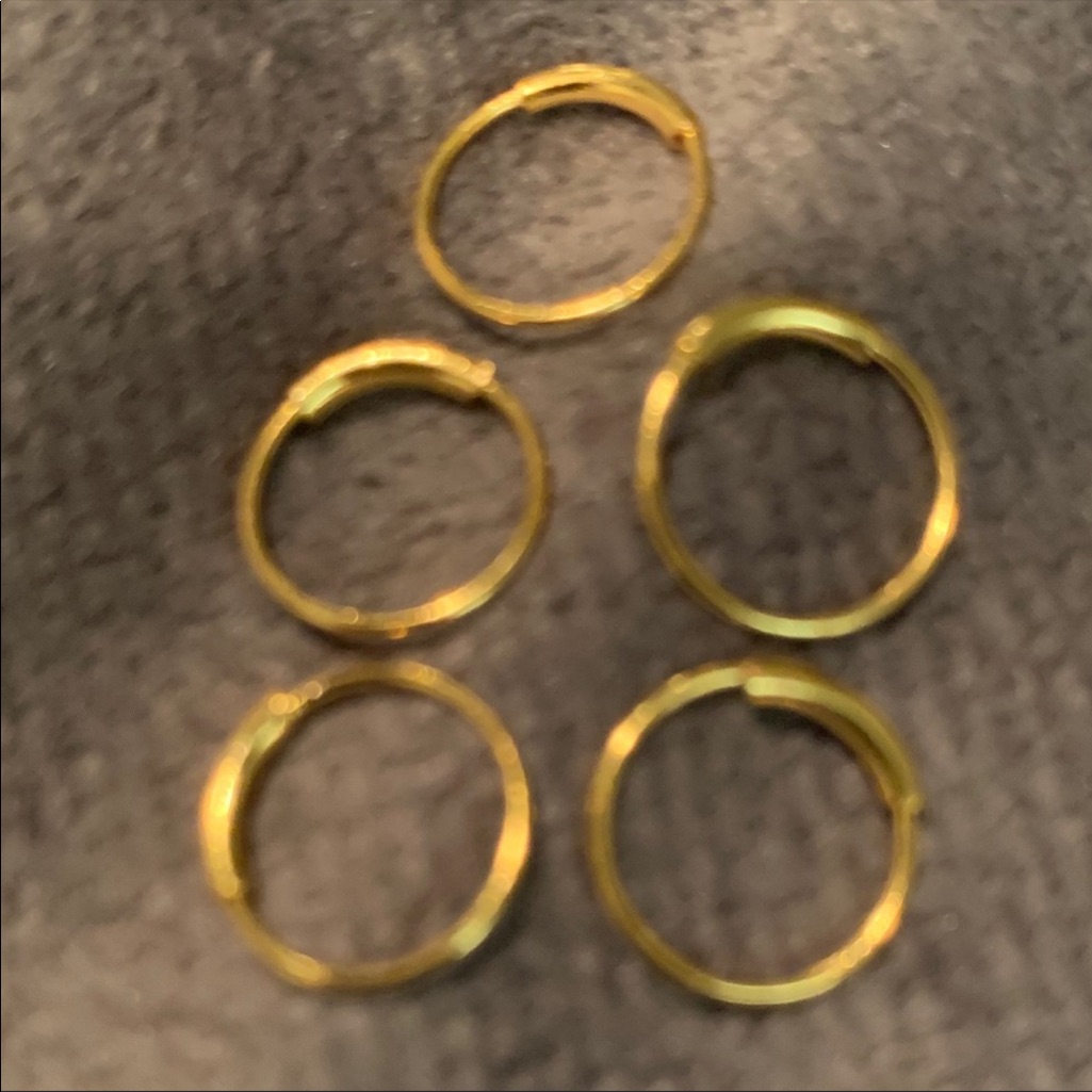 5 Gold Tone Hoop Nose Rings